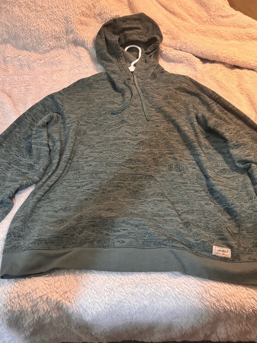 Eddie Bauer Men's Crewneck Hoodie Sweater - Teal Green
